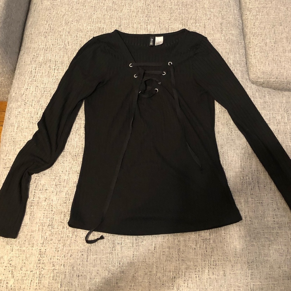 H&M Divided tie up ribbed long sleeve